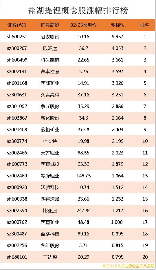 盐湖提锂概念股（盐湖提锂龙头股排名前十）-第1张图片